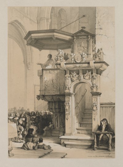 Schetsen in België en Duitsland, Deel I: Preekstoel in de Kathedraal van Trier, 1840 door Louis Haghe