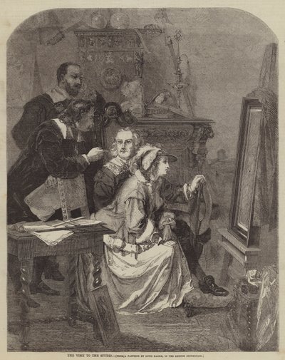 Het bezoek aan het atelier door Louis Haghe