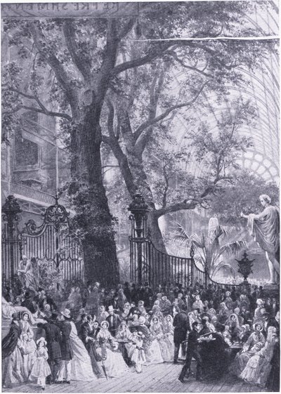 Interieur van de Grote Internationale Tentoonstelling 1851, uit Cassells History of the British People gepubliceerd door de Waverley Book Company Limited, ca. 1940 door Louis Hague