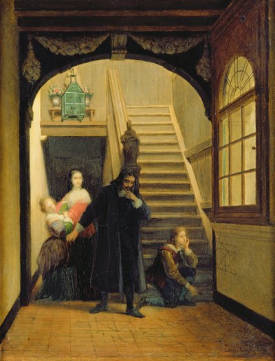 Scène uit de jeugd van Blaise Pascal (1623-62) 1860-70 door Louis Hector Leroux
