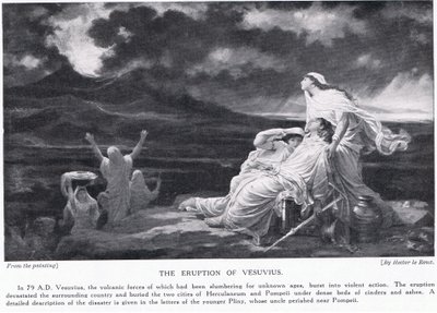 De uitbarsting van de Vesuvius 79AD door Louis Hector Leroux