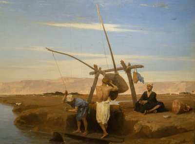 Een Shadouf in Opper-Egypte door Louis Hippolyte Mouchot