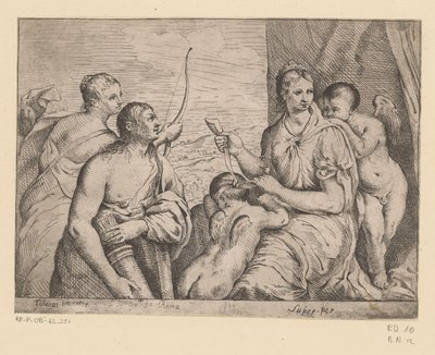 Venus blinddoekt Amor door Louis I Boullogne