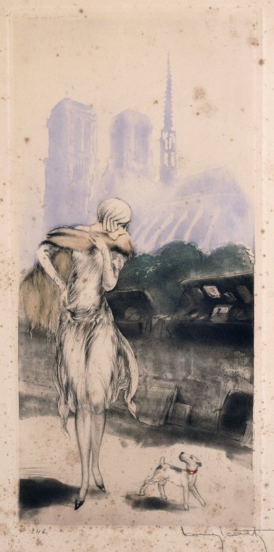 Aan de Kade door Louis Icart
