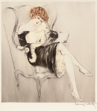 De Slapende Kat door Louis Icart