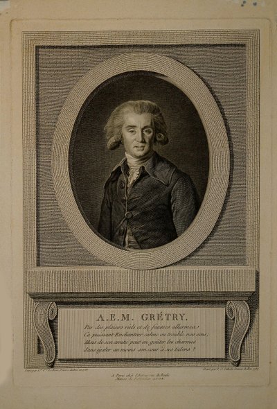 Portret van de componist André Ernest Modeste Grétry 1741-1813, 1786 door Louis Jacques Cathelin