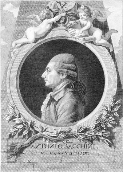 Portret van de componist Antonio Sacchini 1730-1786, 1781 door Louis Jacques Cathelin