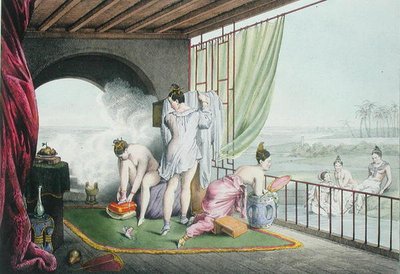 Baden bij hun toilet, gepubliceerd 1824-27 door Louis Jacques Nicolas Schaal