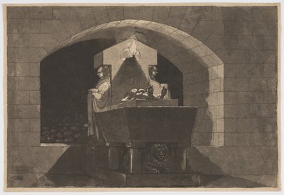 Graf met Kariatiden door Louis Jean Desprez