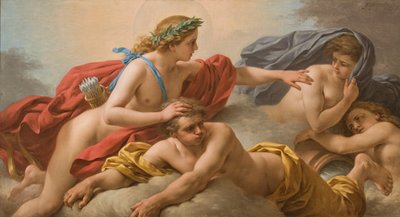 De zon verdrijft de winden en stormen door Louis Jean Francois I Lagrenee