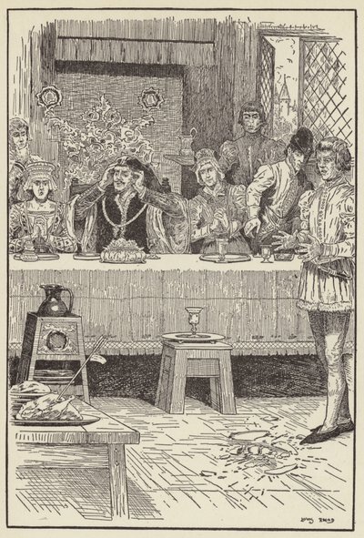 Een pijl kwam fluitend door het open raam door Louis John Rhead