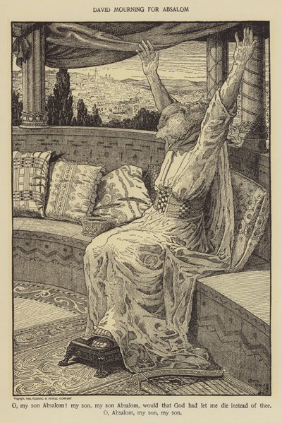 David rouwt om Absalom door Louis John Rhead