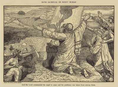 David offert op de berg Moria door Louis John Rhead
