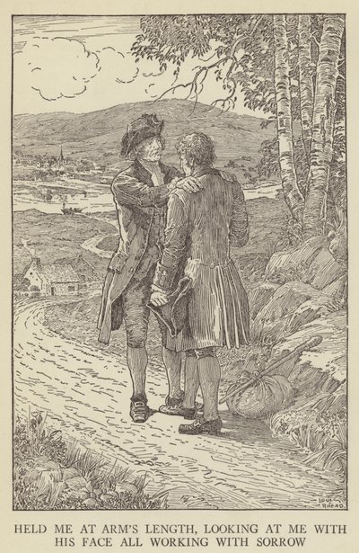 Illustratie voor Kidnapped door Robert Louis Stevenson door Louis John Rhead