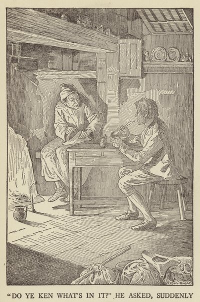 Illustratie voor Kidnapped door Robert Louis Stevenson door Louis John Rhead