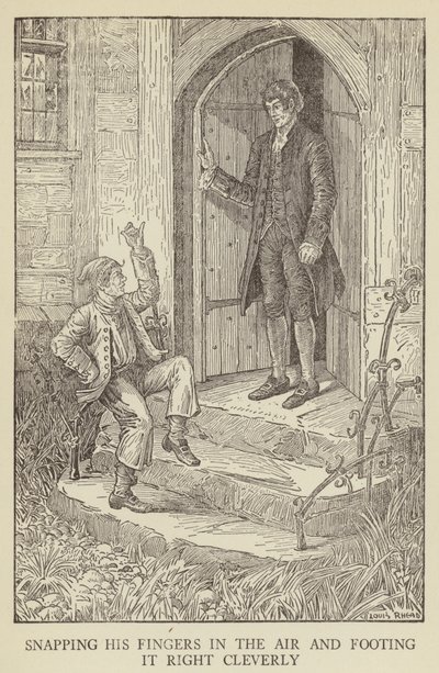 Illustratie voor Kidnapped door Robert Louis Stevenson door Louis John Rhead