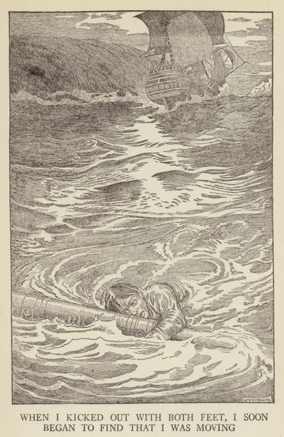 Illustratie voor Kidnapped door Robert Louis Stevenson door Louis John Rhead