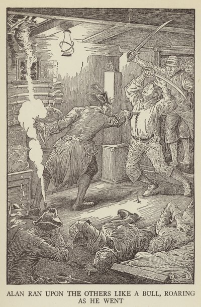 Illustratie voor Kidnapped door Robert Louis Stevenson door Louis John Rhead