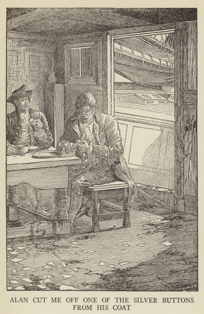 Illustratie voor Kidnapped door Robert Louis Stevenson door Louis John Rhead
