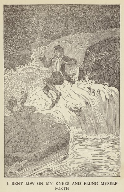 Illustratie voor Kidnapped door Robert Louis Stevenson door Louis John Rhead