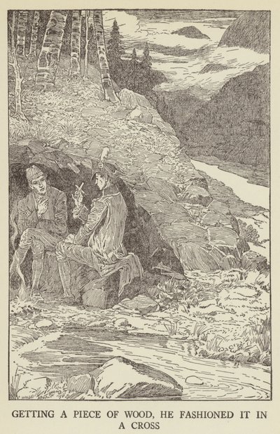 Illustratie voor Kidnapped door Robert Louis Stevenson door Louis John Rhead