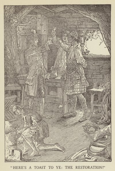 Illustratie voor Kidnapped door Robert Louis Stevenson door Louis John Rhead
