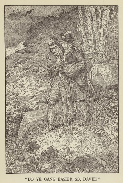 Illustratie voor Kidnapped door Robert Louis Stevenson door Louis John Rhead