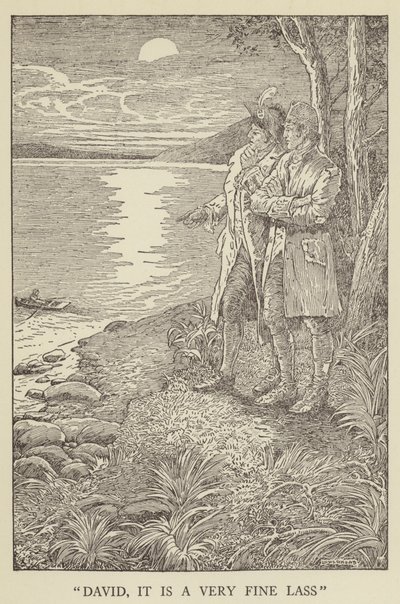 Illustratie voor Kidnapped door Robert Louis Stevenson door Louis John Rhead
