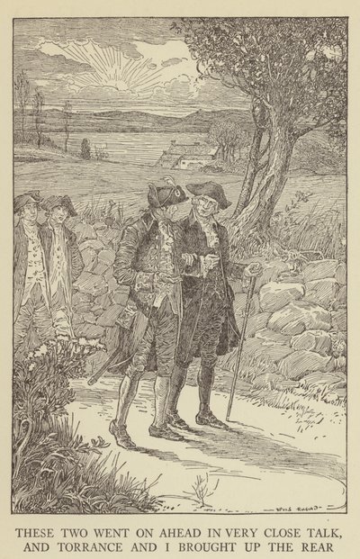 Illustratie voor Kidnapped door Robert Louis Stevenson door Louis John Rhead