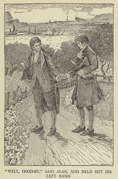 Illustratie voor Kidnapped door Robert Louis Stevenson door Louis John Rhead