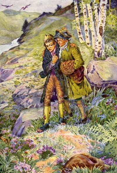 Illustratie voor Kidnapped door Robert Louis Stevenson door Louis John Rhead