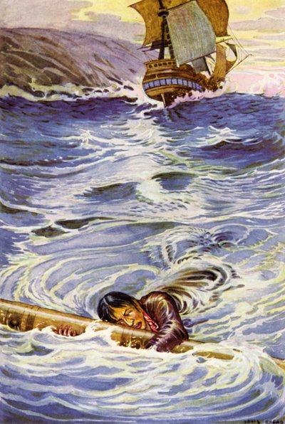 Illustratie voor Kidnapped door Robert Louis Stevenson door Louis John Rhead