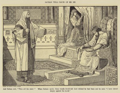 Nathan vertelt David over zijn zonde door Louis John Rhead