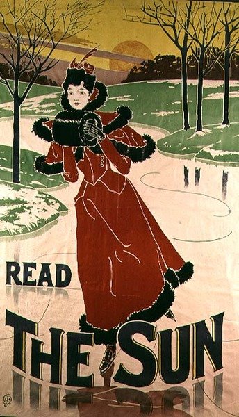 Poster voor "The Sun" krant, 1897 door Louis John Rhead