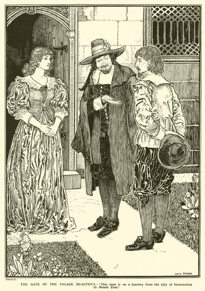 De poort van het prachtige paleis door Louis John Rhead