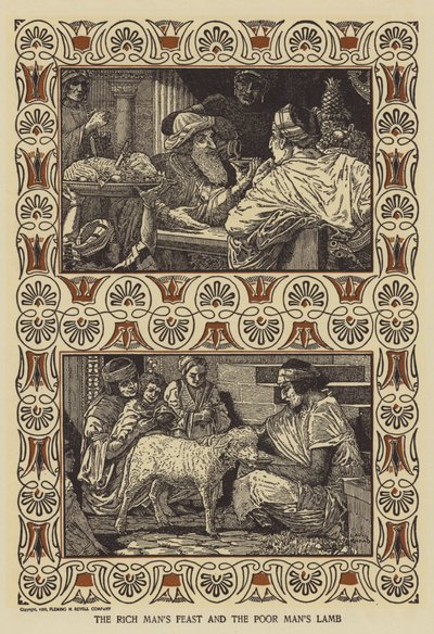 Het feest van de rijke man en het lam van de arme man door Louis John Rhead