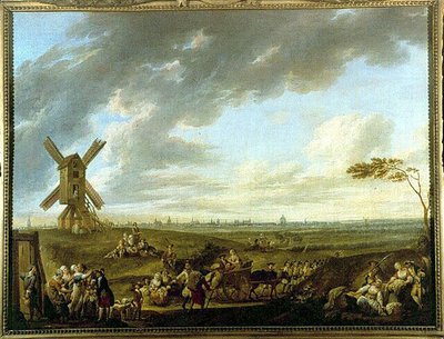 Zicht op Lille genomen door Dieu-de-Marcq - door Louis Joseph Watteau dit Watteau de Lille (1731-1798), Musee de Lille door Louis Joseph  Watteau