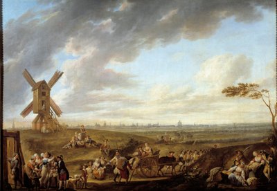 Uitzicht op Lille vanaf de god van Marcq door Louis Joseph  Watteau