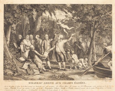 Mirabeau arriveert op de Champs-Élysées door Louis Joseph Masquelier after Jean Michel Moreau