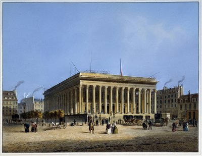 Bourse et Tribunal de Commerce - in Paris en 1837 door Louis Jules Arnout