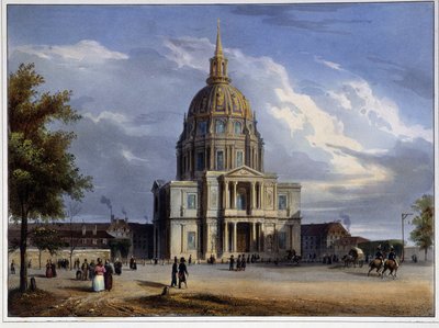 Dôme des Invalides in Paris en 1837 door Louis Jules Arnout