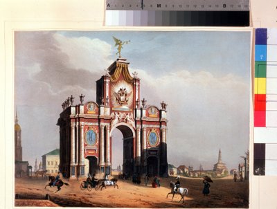 De Rode Poort in Moskou door Louis Jules Arnout