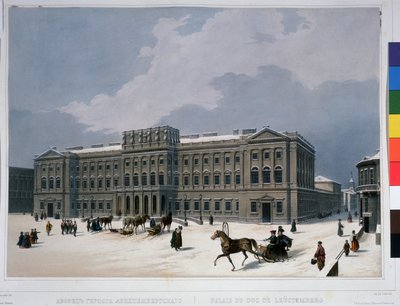 Het Mariinsky Paleis op het Sint-Isaacplein in Sint-Petersburg door Louis Jules Arnout