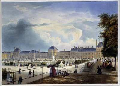 Het paleis van de Tuilerieën - in "Parijs in 1837" door Arnout door Louis Jules Arnout