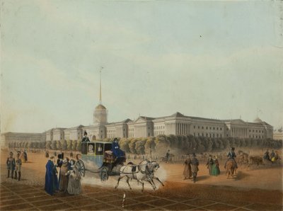 Het Admiraliteit in Sint-Petersburg, eind jaren 1840 door Louis Jules Arnout