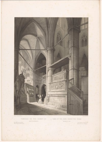 Tombe van koning Hendrik III van Engeland in de Westminster Abbey door Louis Jules Arnout