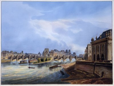 Uitzicht op de Pont Neuf - in "Parijs in 1837" door Arnout door Louis Jules Arnout