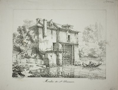 Molen bij St. Maurice door Louis Jules Frederic Villeneuve