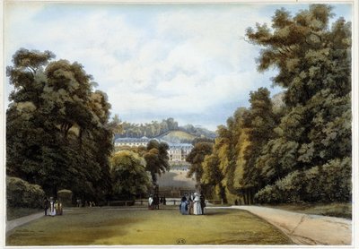 Chateau de Saint Cloud, zijde van het Parc (in 