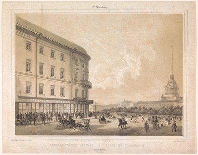 Gezicht op het Admiraliteitsplein te Sint-Petersburg door Louis Julien Jacottet